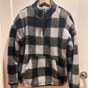 Cozy Plaid Sherpa Pullover